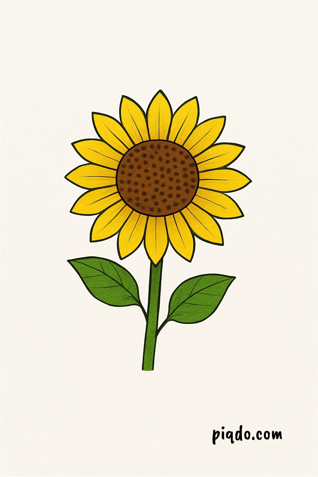 how to draw a sunflower