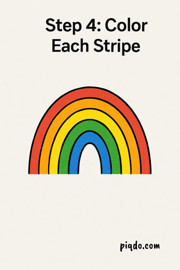 rainbow step4 color each stripe