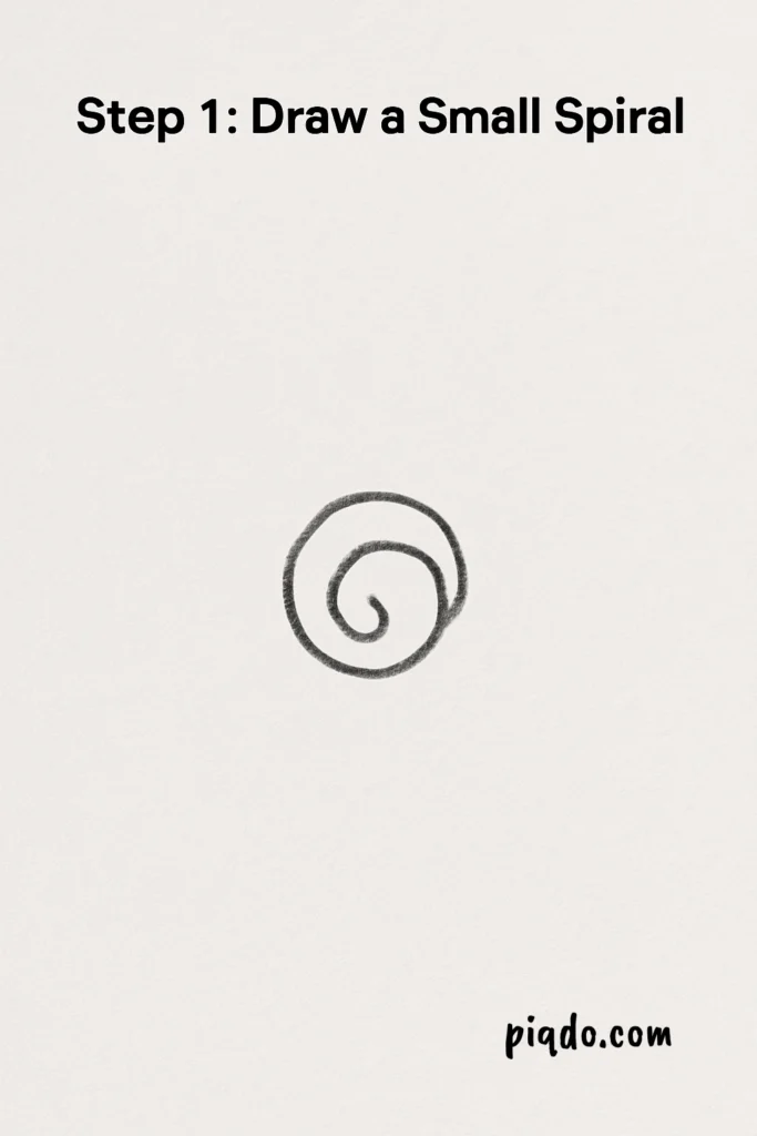 step 1 draw a small spiral