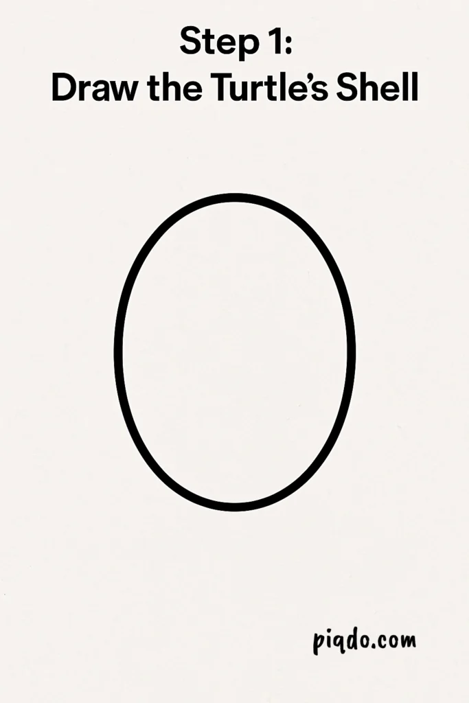 step 1 draw the turtles shell