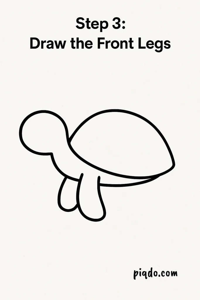 step 3 draw the front legs