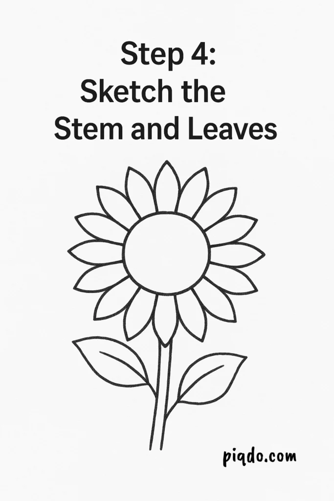 step 4 sketch the stem and leaves