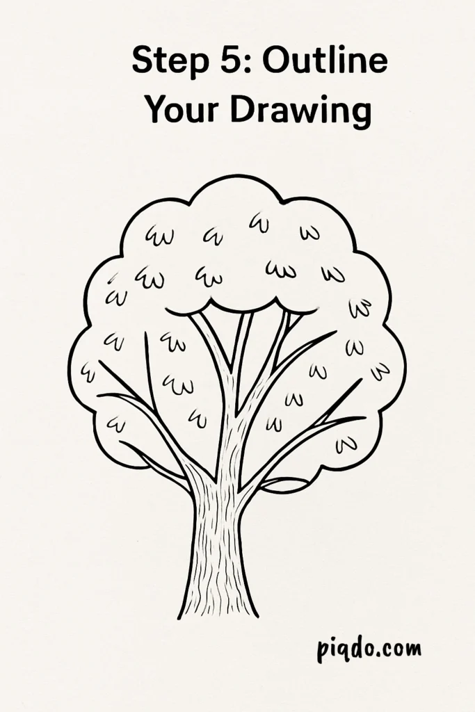 step 5 outline your drawing