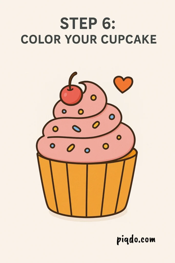 step 6 color your cupcake
