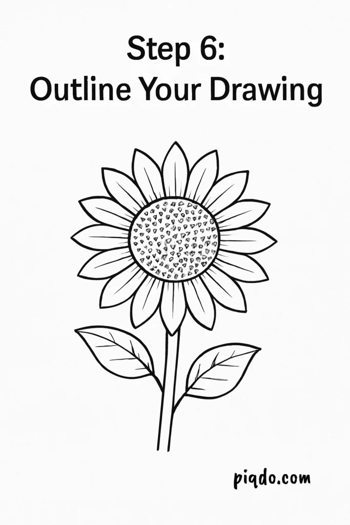 step 6 outline your drawing