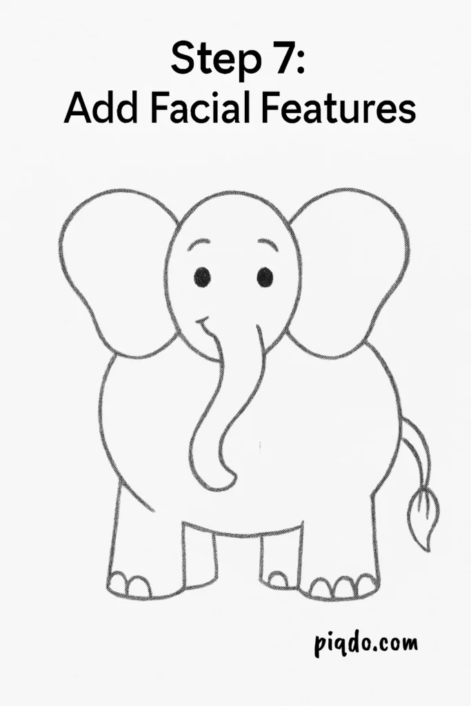 step 7 add elephant facial features