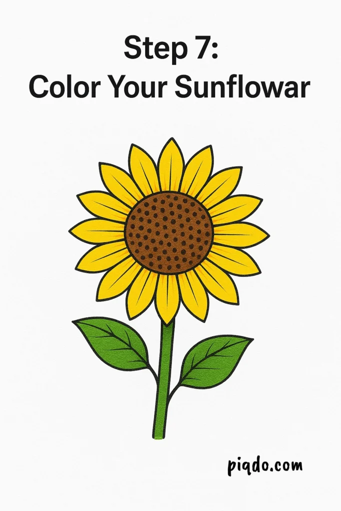 step 7 color your sunflower