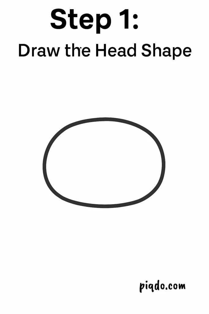 hello kitty step 1 draw head shape