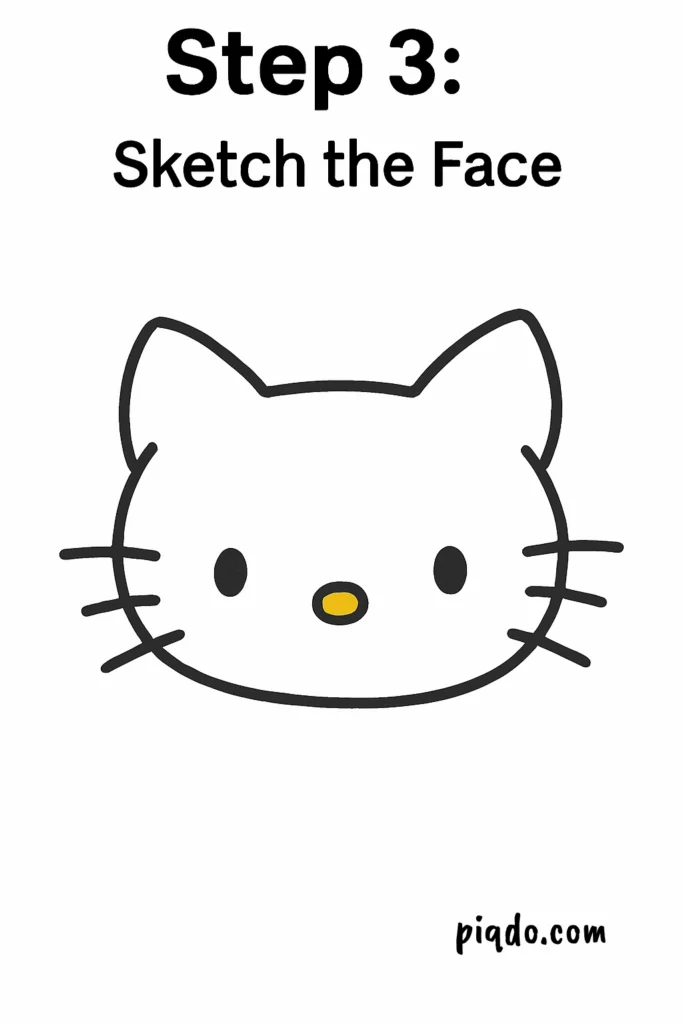 hello kitty step 3 sketch face