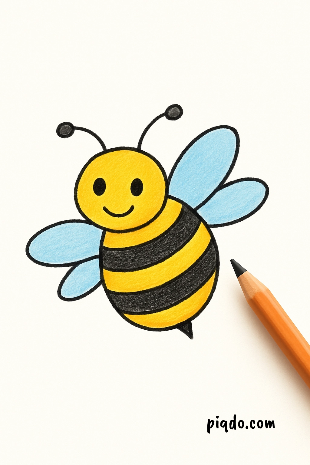 how to draw a bee