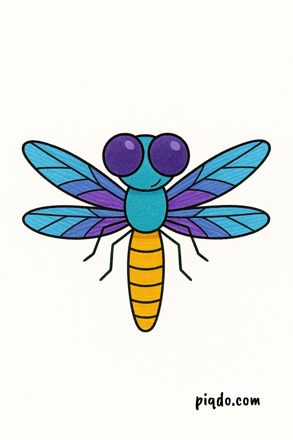 how to draw a dragonfly