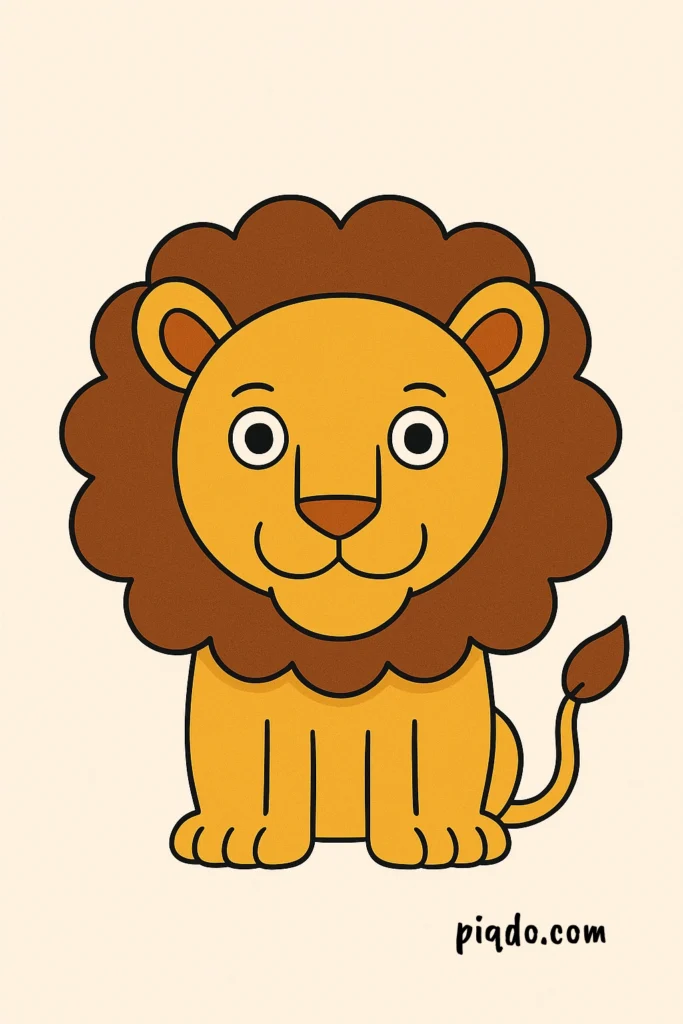 how to draw a lion