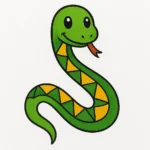 how to draw a snake