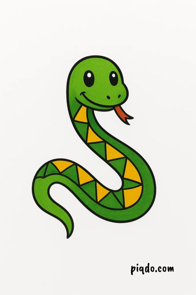how to draw a snake