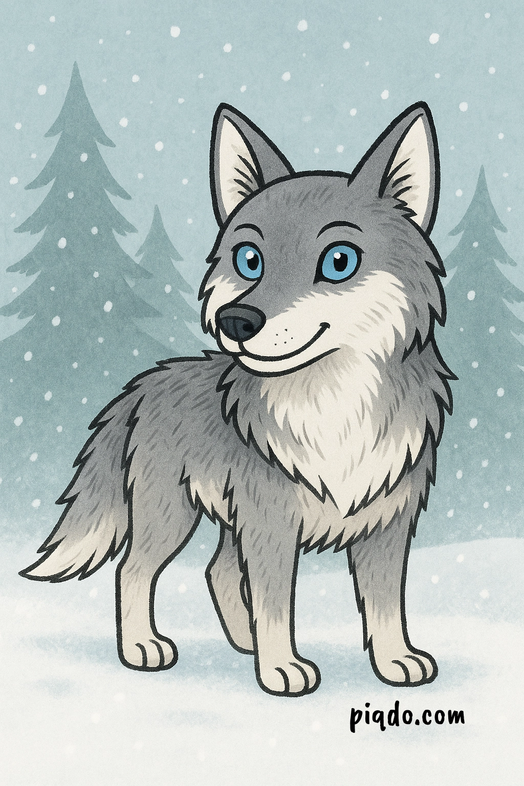 how to draw a wolf