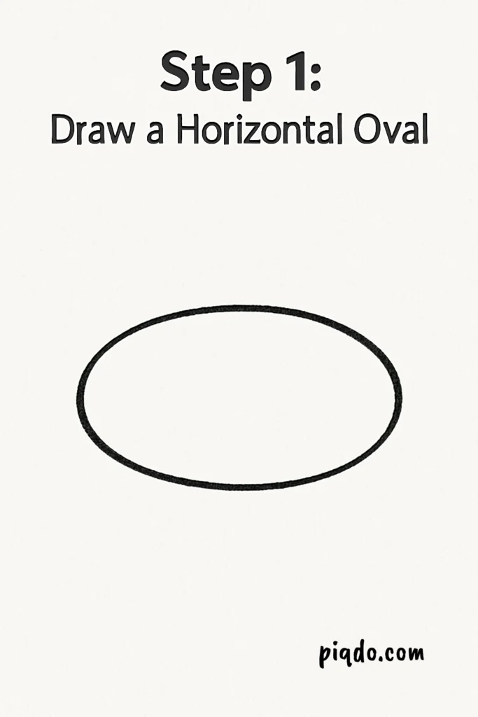 step 1 draw a horizontal oval
