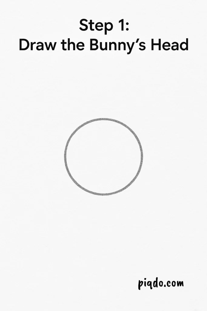 step 1 draw bunny head