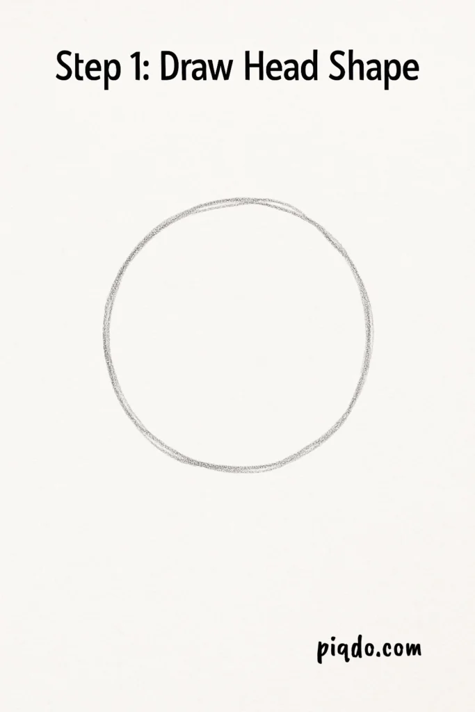 step 1 draw head shape