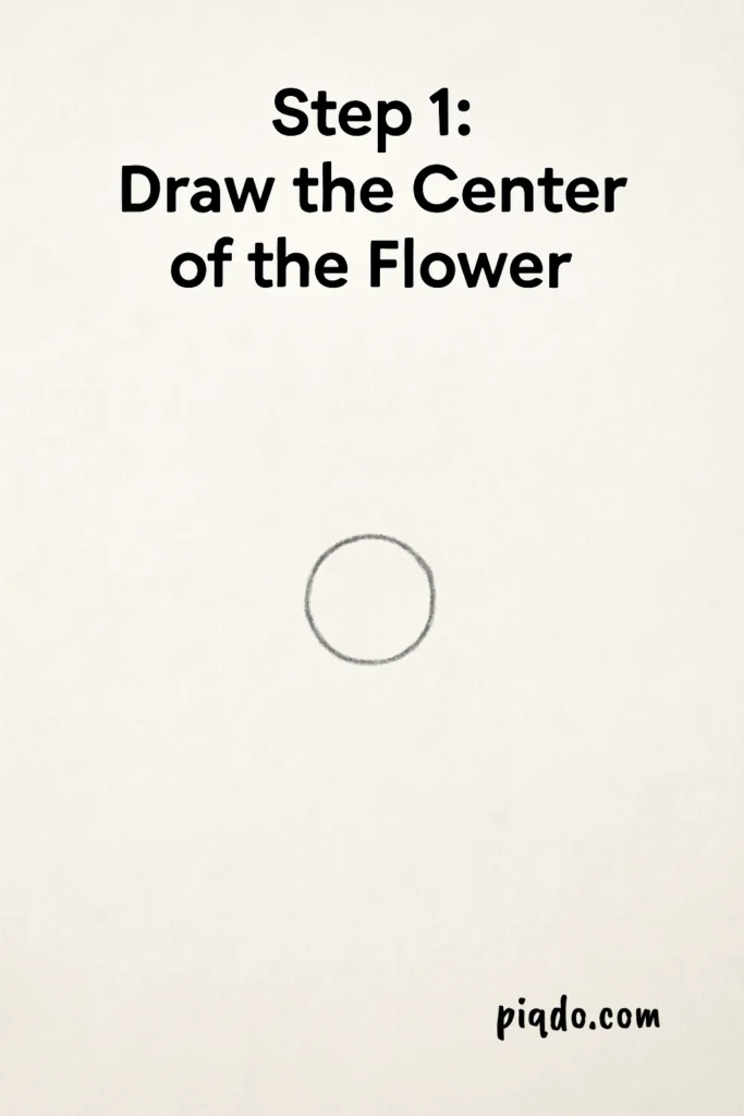 step 1 draw the center of the flower