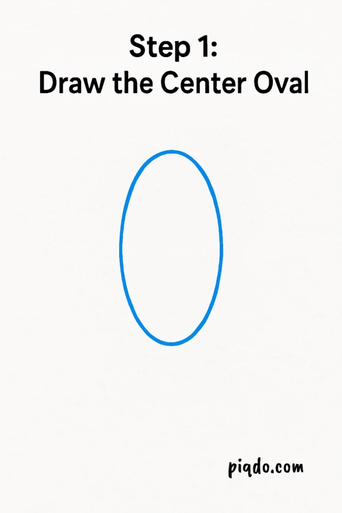 step 1 draw the center oval