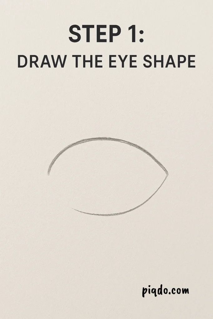 step 1 draw the eye shape