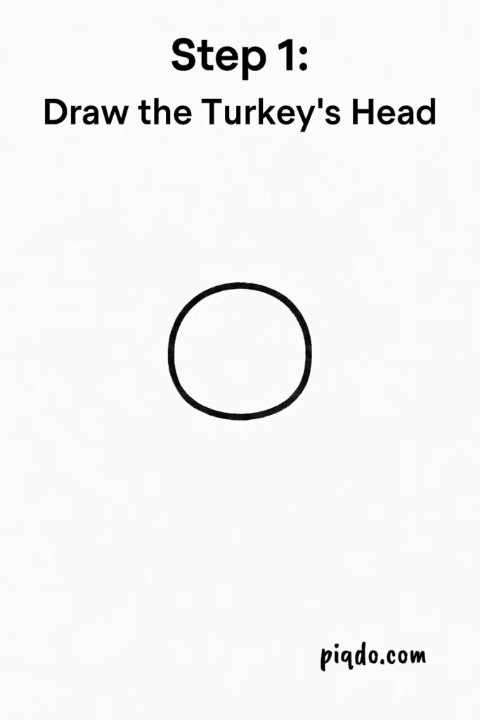 step 1 draw the turkey head