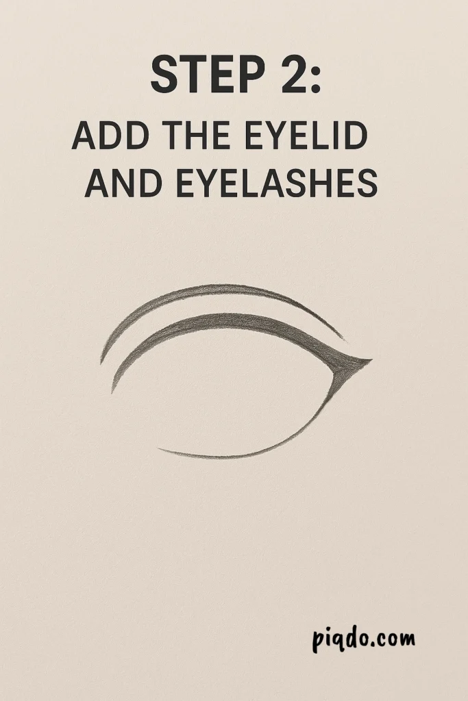 step 2 add eyelid and eyelashes