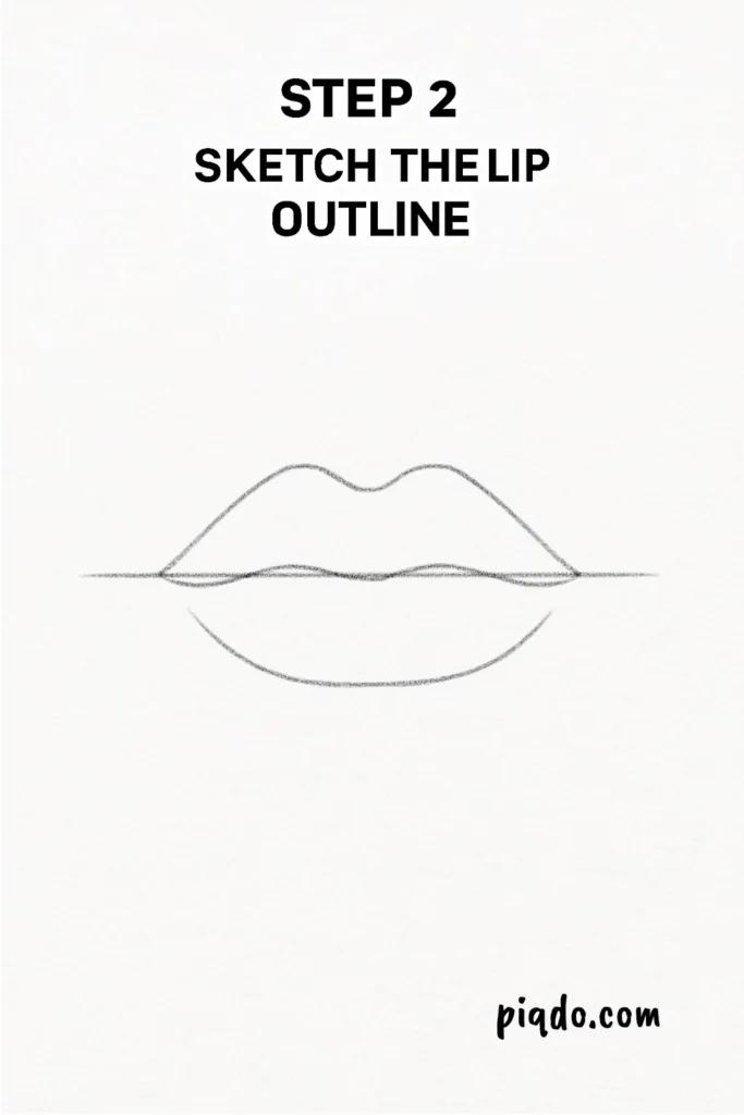 step 2 sketch the lip outline