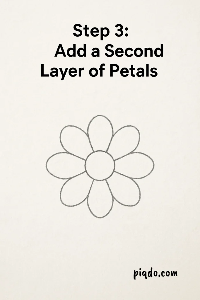 step 3 add a second layer of petals