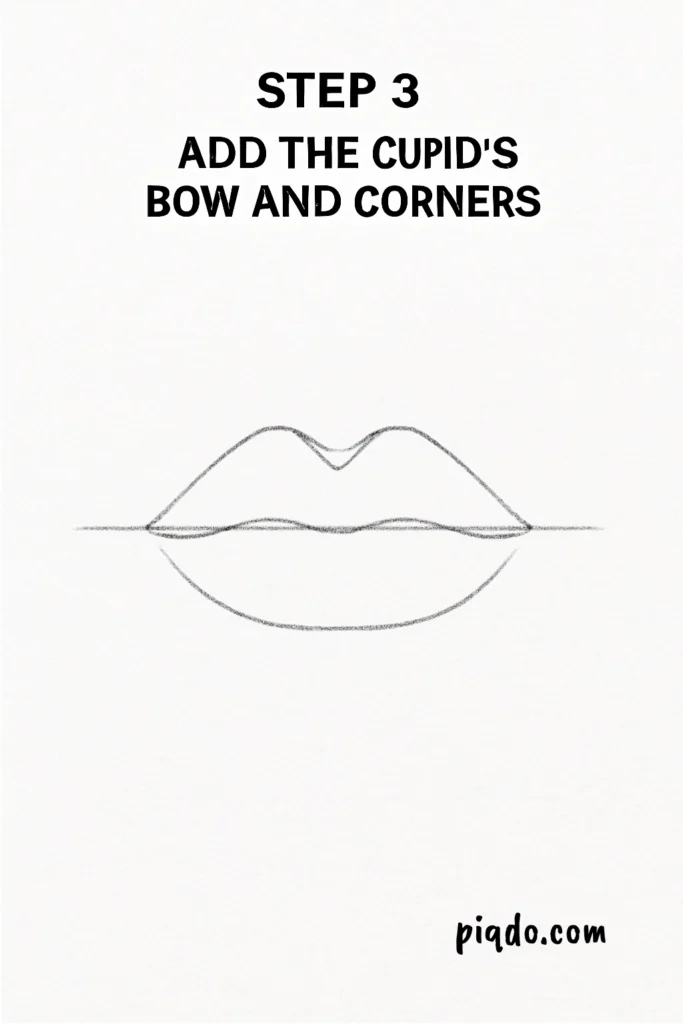 step 3 add the cupids bow and corners
