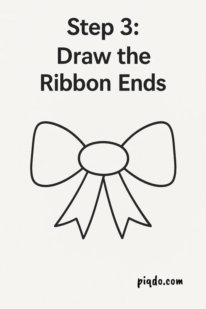 step 3 draw the ribbon ends