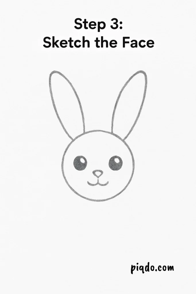 step 3 sketch bunny face