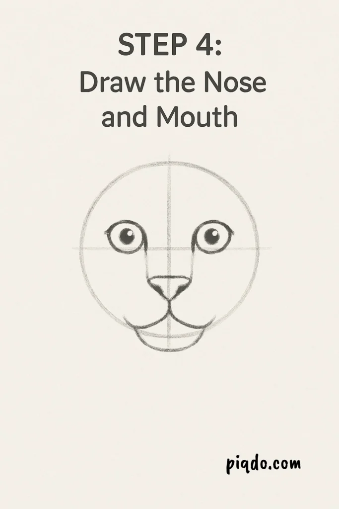 step 4 draw the nose and mouth