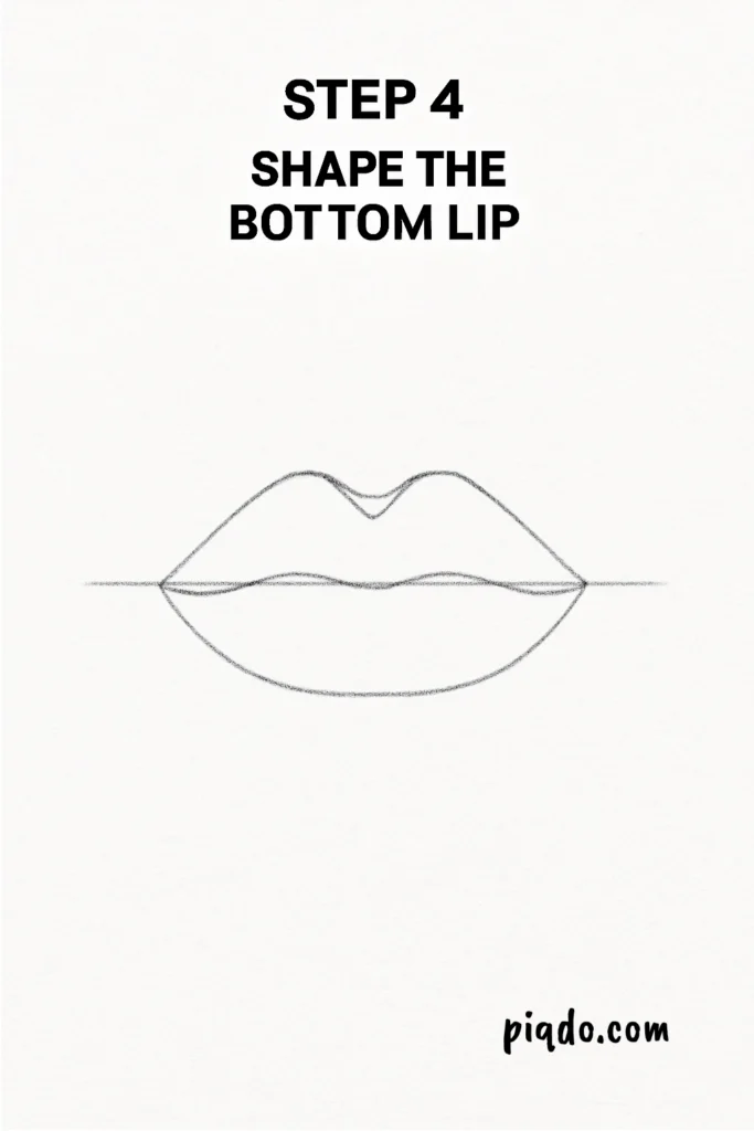 step 4 shape the bottom lip