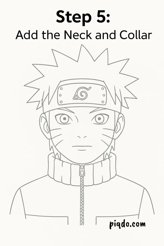 step 5 add naruto neck and collar