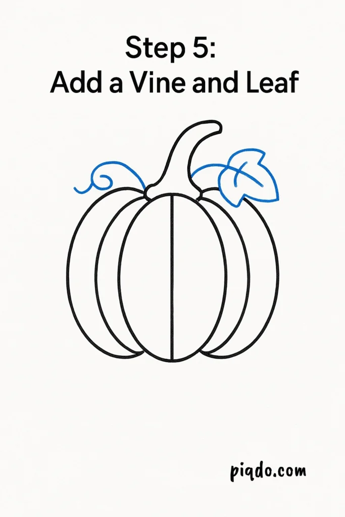 step 5 add vine and leaf