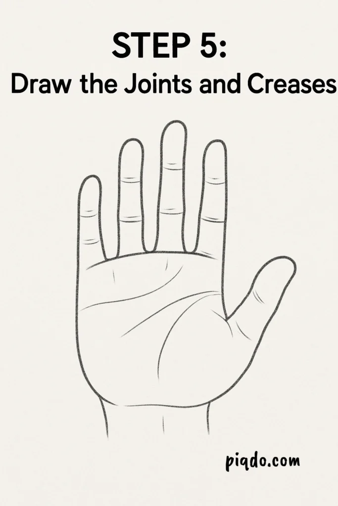 step 5 draw joints and creases