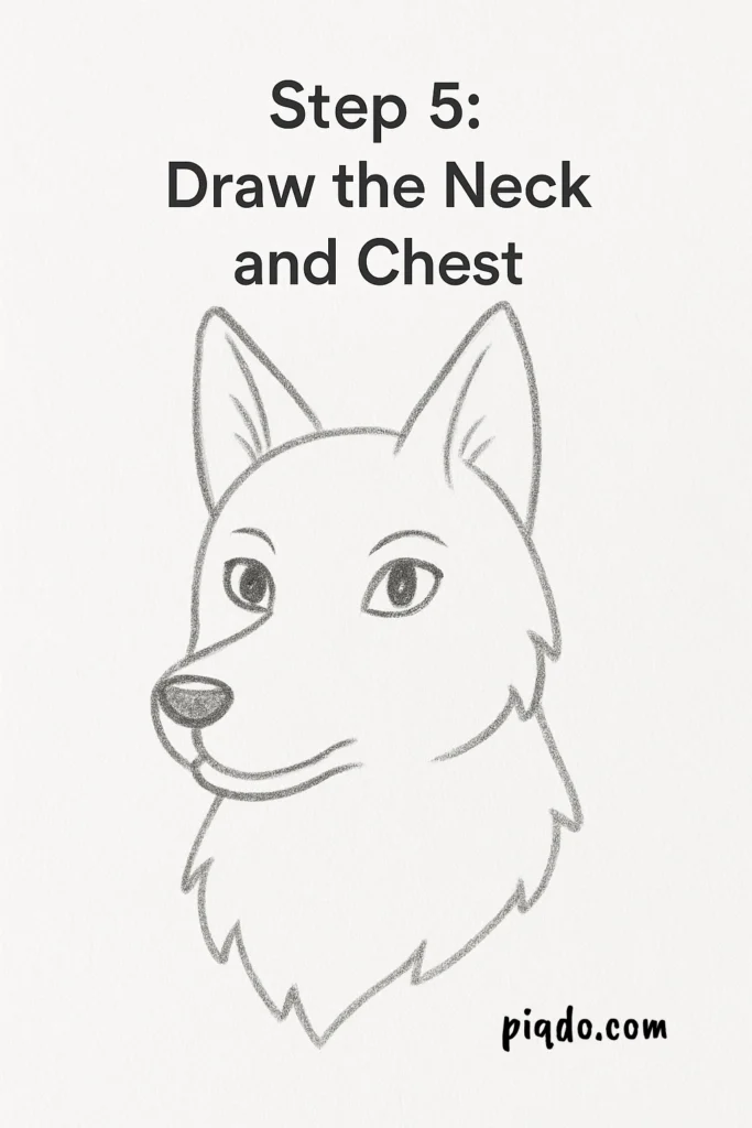 step 5 draw the neck and chest