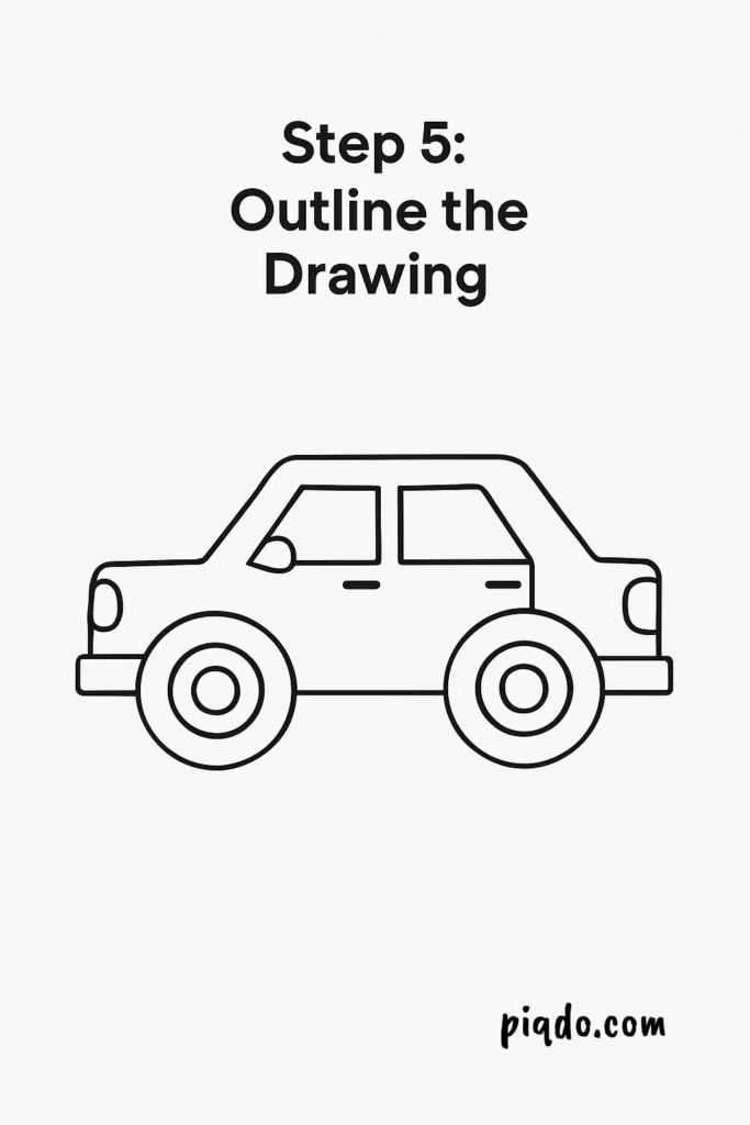 step 5 outline the drawing