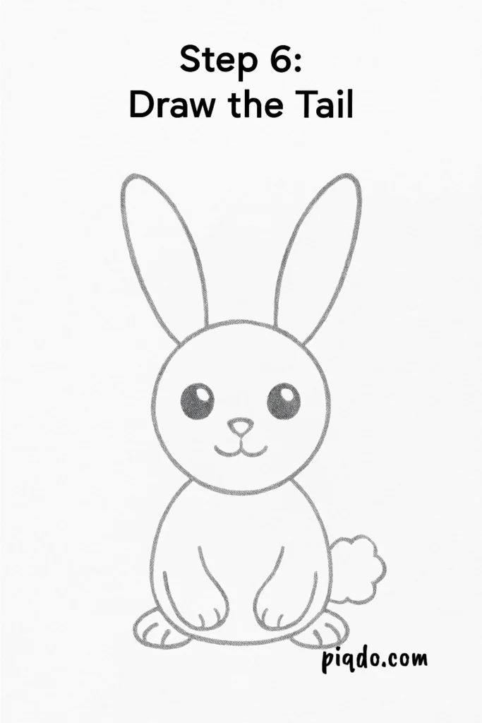 step 6 draw bunny tail