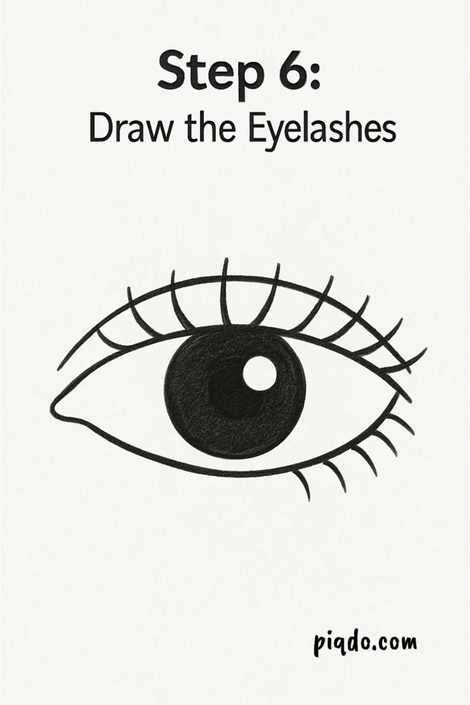 step 6 draw the eyelashes