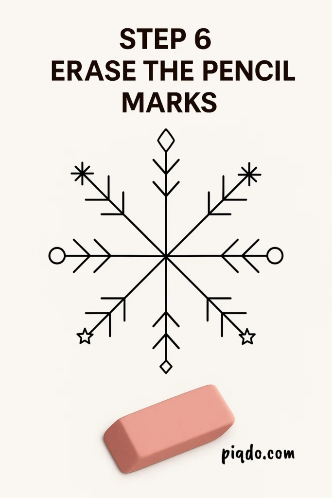 step 6 erase the pencil marks