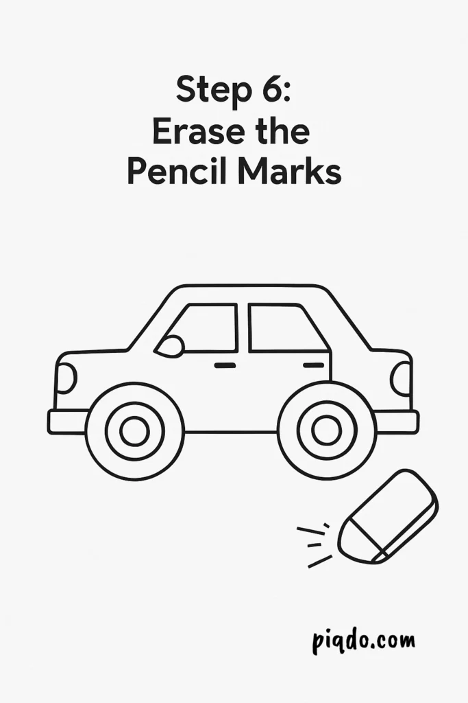 step 6 erase the pencil marks