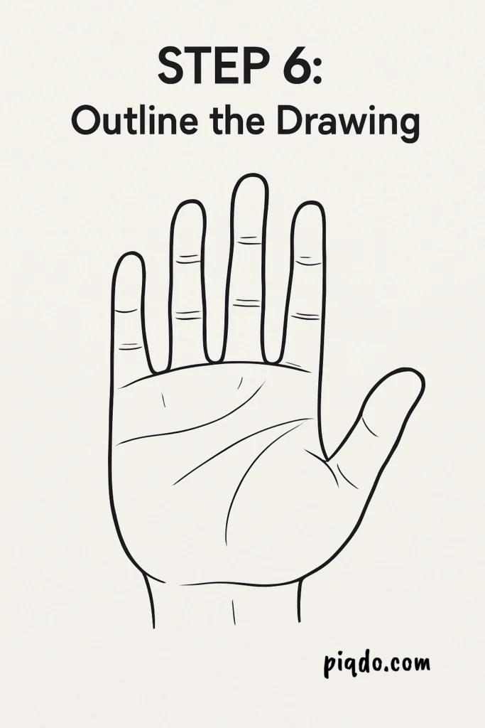 step 6 outline the drawing