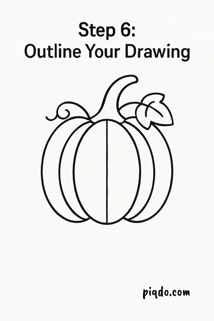 step 6 outline your drawing