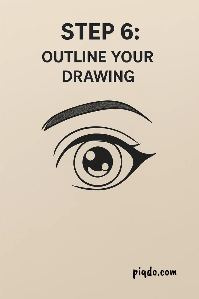 step 6 outline your drawing