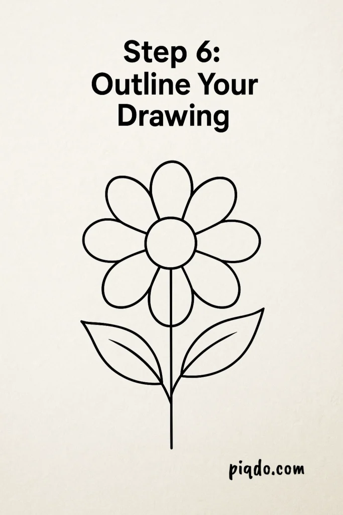 step 6 outline your drawing