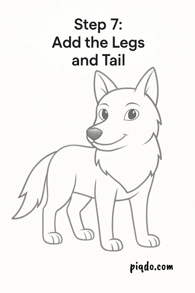 step 7 add the legs and tail