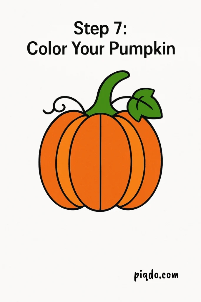step 7 color your pumpkin