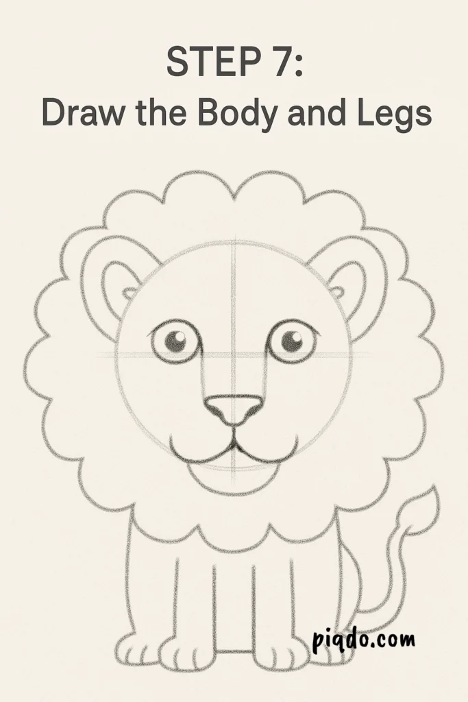 step 7 draw the body and legs
